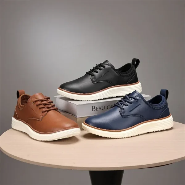 2025 Spring Summer Men Shoes Breathable High Quality Outdoor Footwear Class Leather Upper Anti-Slip Walking Training Sneakers - Image 3