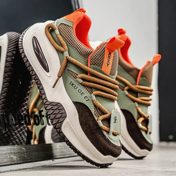 Plus Size 48 Green Trend Sneakers Male Breathable Chunky Casual Sneakers Man Lace-up Original Designer Shoes Men zapatos hombre - Image 3