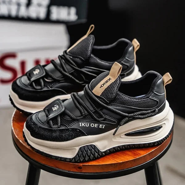 Plus Size 48 Green Trend Sneakers Male Breathable Chunky Casual Sneakers Man Lace-up Original Designer Shoes Men zapatos hombre - Image 2