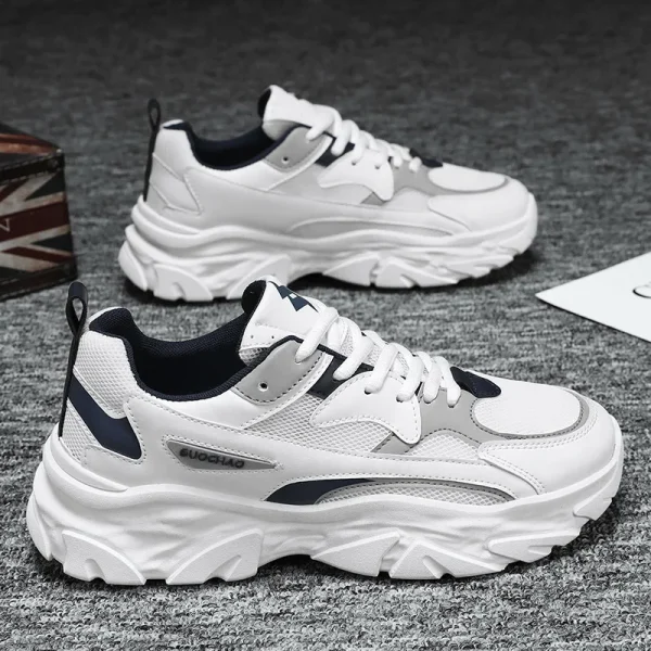 Men's Shoes Mesh Breathable Casual Shoes Lace Up Platform Sneakers Comfort Running Shoes for Men Trainer Tenis Masculino - Image 4