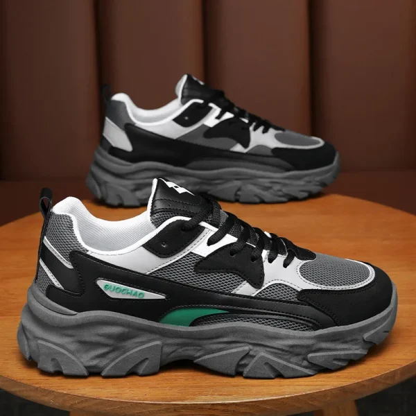 Men's Shoes Mesh Breathable Casual Shoes Lace Up Platform Sneakers Comfort Running Shoes for Men Trainer Tenis Masculino - Image 2
