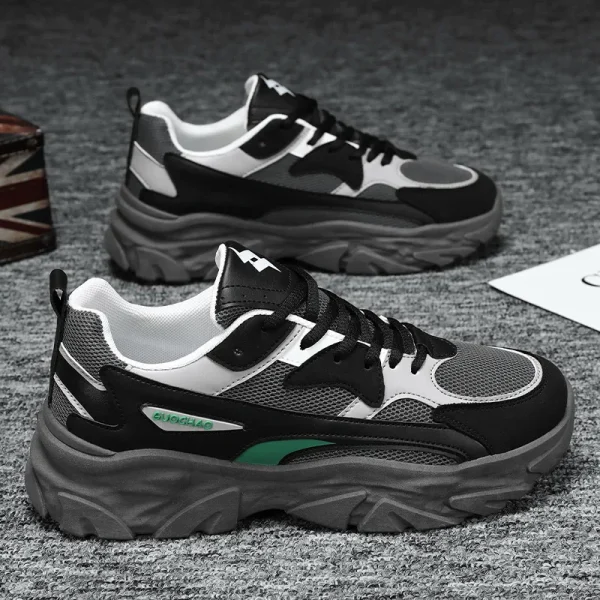 Men's Shoes Mesh Breathable Casual Shoes Lace Up Platform Sneakers Comfort Running Shoes for Men Trainer Tenis Masculino - Image 3