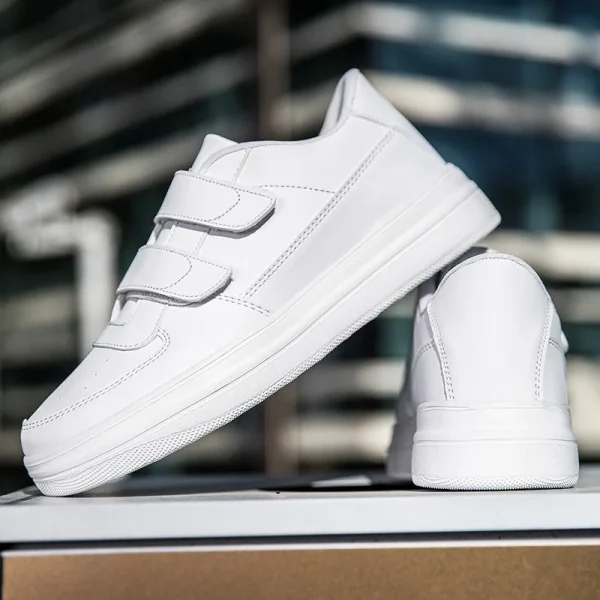 Hook Loop Men's White Sneakers Big Size 47 48 Lightweight Men Urban Sneakers Platform Skateboard Shoes For Men Zapatillas Hombre - Image 2