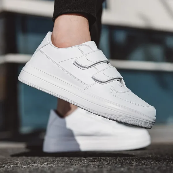 Hook Loop Men's White Sneakers Big Size 47 48 Lightweight Men Urban Sneakers Platform Skateboard Shoes For Men Zapatillas Hombre - Image 3