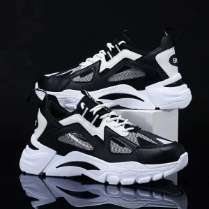 Men's Sports Shoes Casual Running Shoes Breathable Mesh Shoes Walking Basketball Sneakers Thick Soled Height increasing Shoes