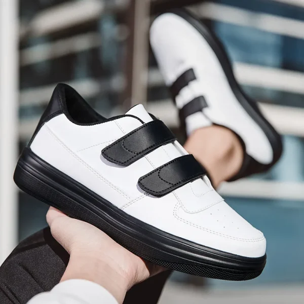 Hook Loop Men's White Sneakers Big Size 47 48 Lightweight Men Urban Sneakers Platform Skateboard Shoes For Men Zapatillas Hombre - Image 5
