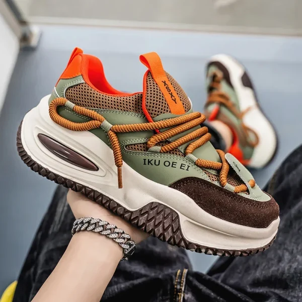 Plus Size 48 Green Trend Sneakers Male Breathable Chunky Casual Sneakers Man Lace-up Original Designer Shoes Men zapatos hombre - Image 6