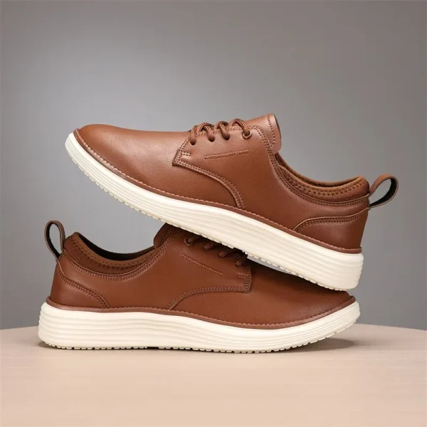 2025 Spring Summer Men Shoes Breathable High Quality Outdoor Footwear Class Leather Upper Anti-Slip Walking Training Sneakers - Image 6