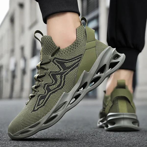 YRZL Mens Athletic Shoes Running Sneakers Breathable Mesh Comfortable Walking Shoes Non Slip Sports Shoes for Men Gym Training
