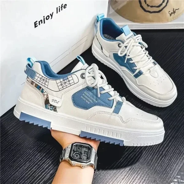 2025 Fashion Men Casual Platform Sneakes LaceUp Trainers Student Sneakes Mens Vulcanized Shoes Tennis Sneakers - Image 2