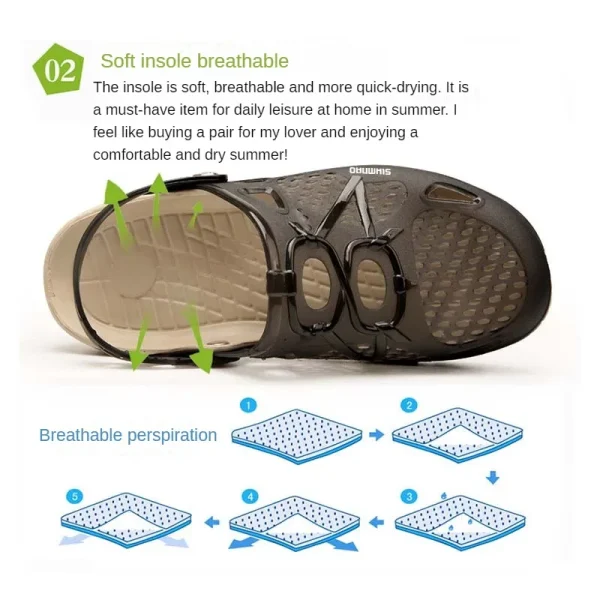 Men's Summer Outdoor Fishing Shoes, Anti Slip Lightweight Casual Beach Sandals, Durable Thick Soled Shoes for Home Use - Image 6